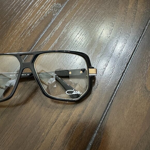 NEW Cazal Sunglasses 627 Black Gold Clear Lenses - Picture 3 of 9